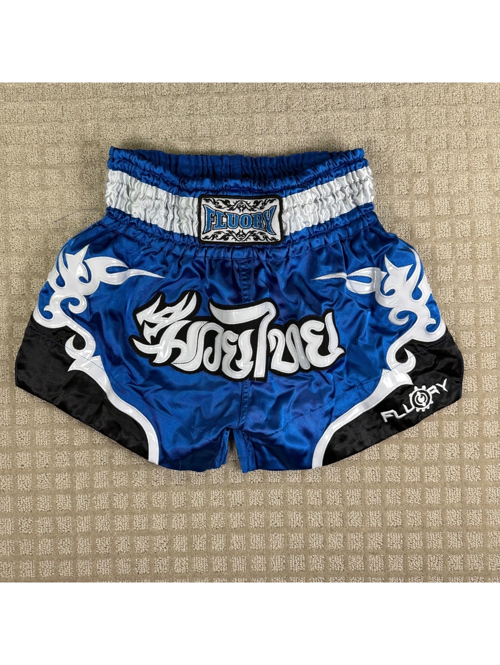 Fluory Blue Muay Thai Shorts XL